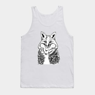 Fox Face illustration - B&W Tank Top